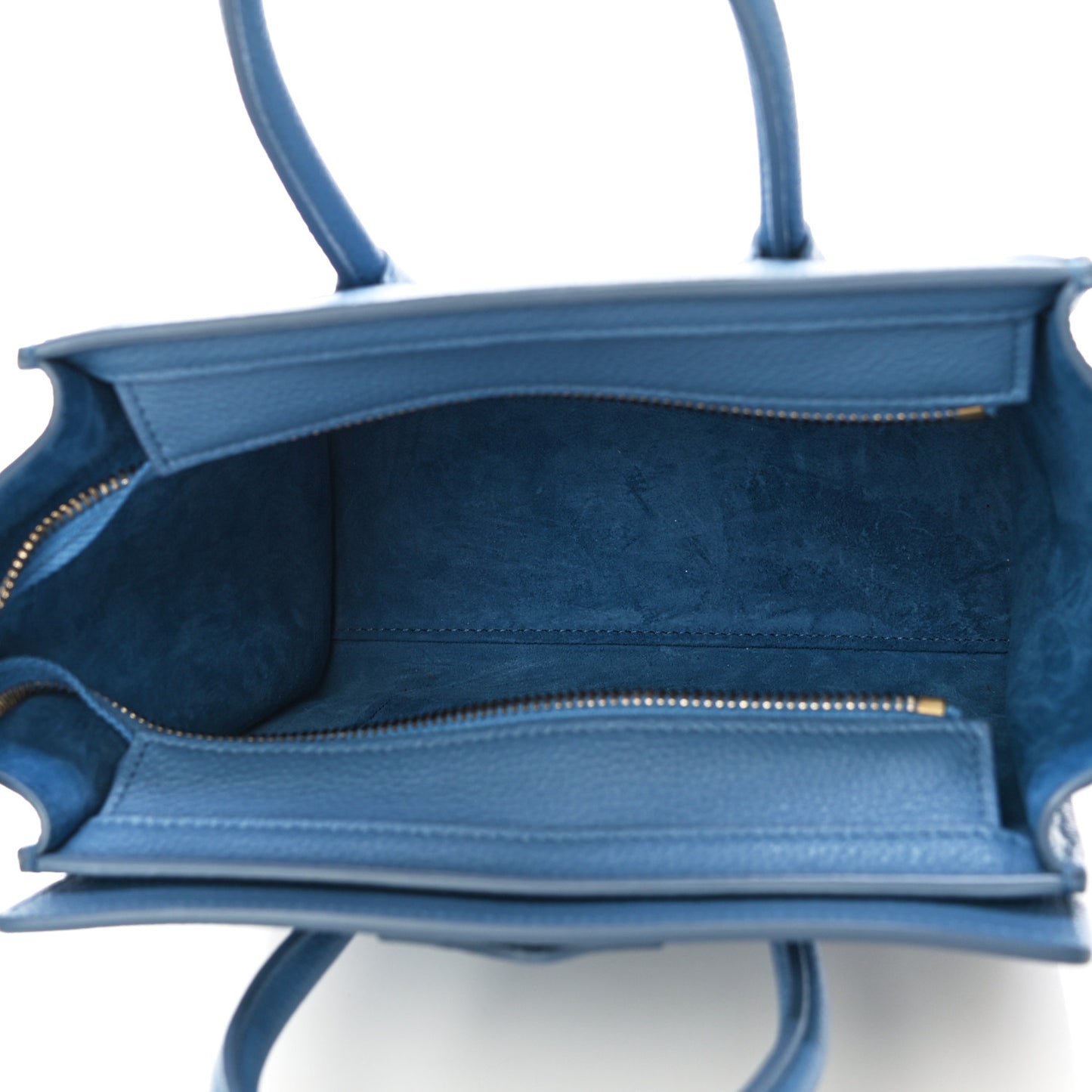 Drummed Calfskin Nano Luggage Azure
