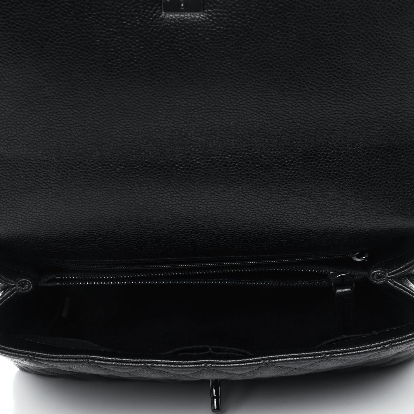 Caviar Quilted Small Coco Handle Flap So Black