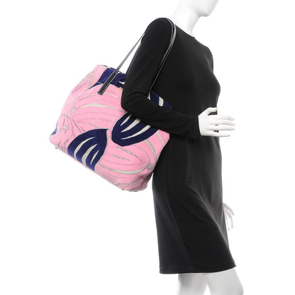 Miu Miu Velour Floral Tote Pink 2 of 9