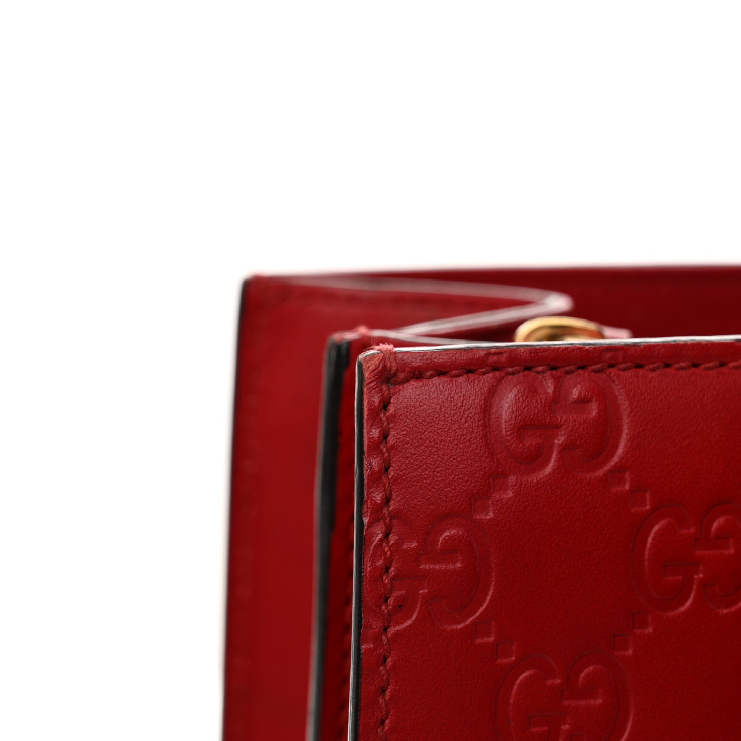 Guccissima Signature Padlock Double Handle Bag Hibiscus Red