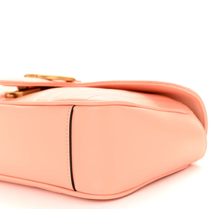 Gucci Calfskin Vertical Ring Matelasse Small GG Marmont Shoulder Bag Peachy Chic 10 of 11