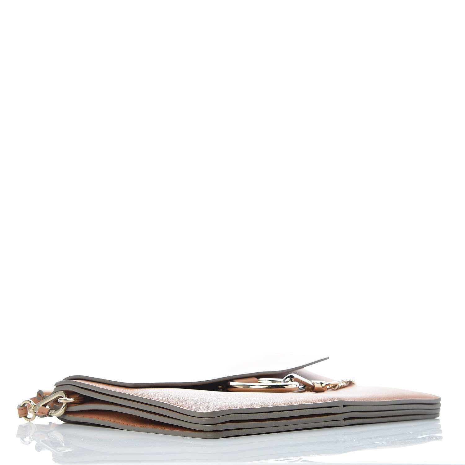 Chloe Grained Calfskin Smooth Lambskin Medium Faye Shoulder Bag Milky Coffee 4 of 9