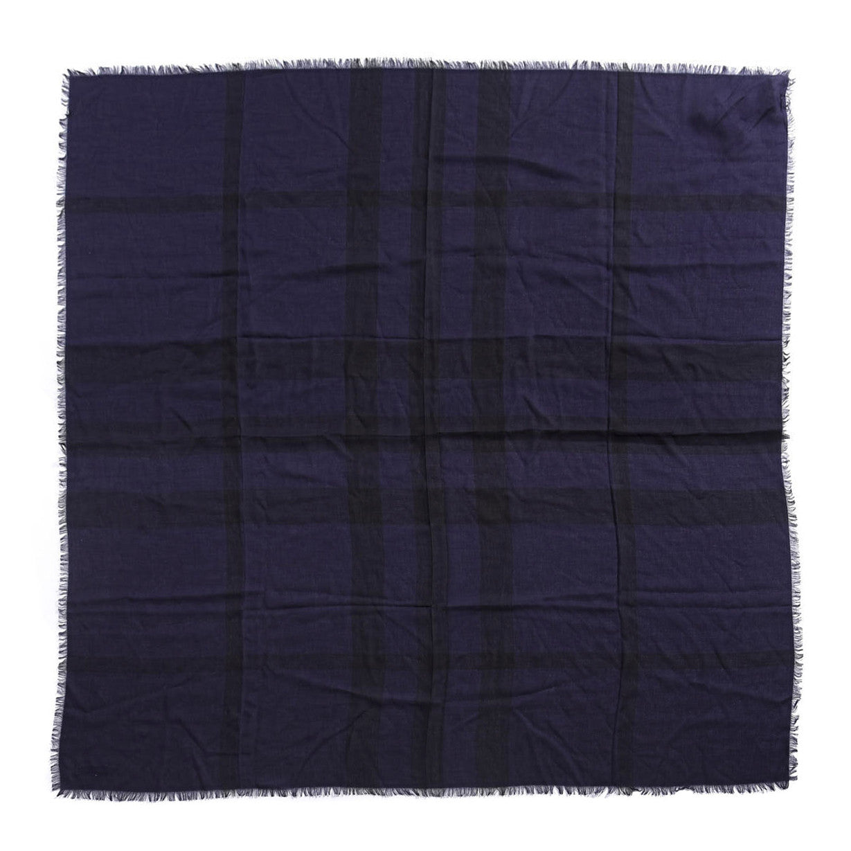 Modal Wool Giant Check Square Scarf Purple