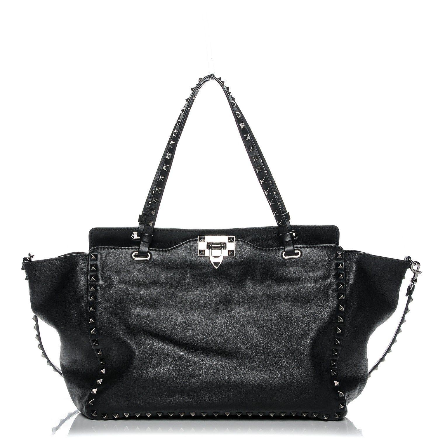 Valentino Garavani Vitello Medium Rockstud Tote Black 1 of 8