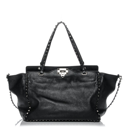 Valentino Garavani Vitello Medium Rockstud Tote Black 1 of 8