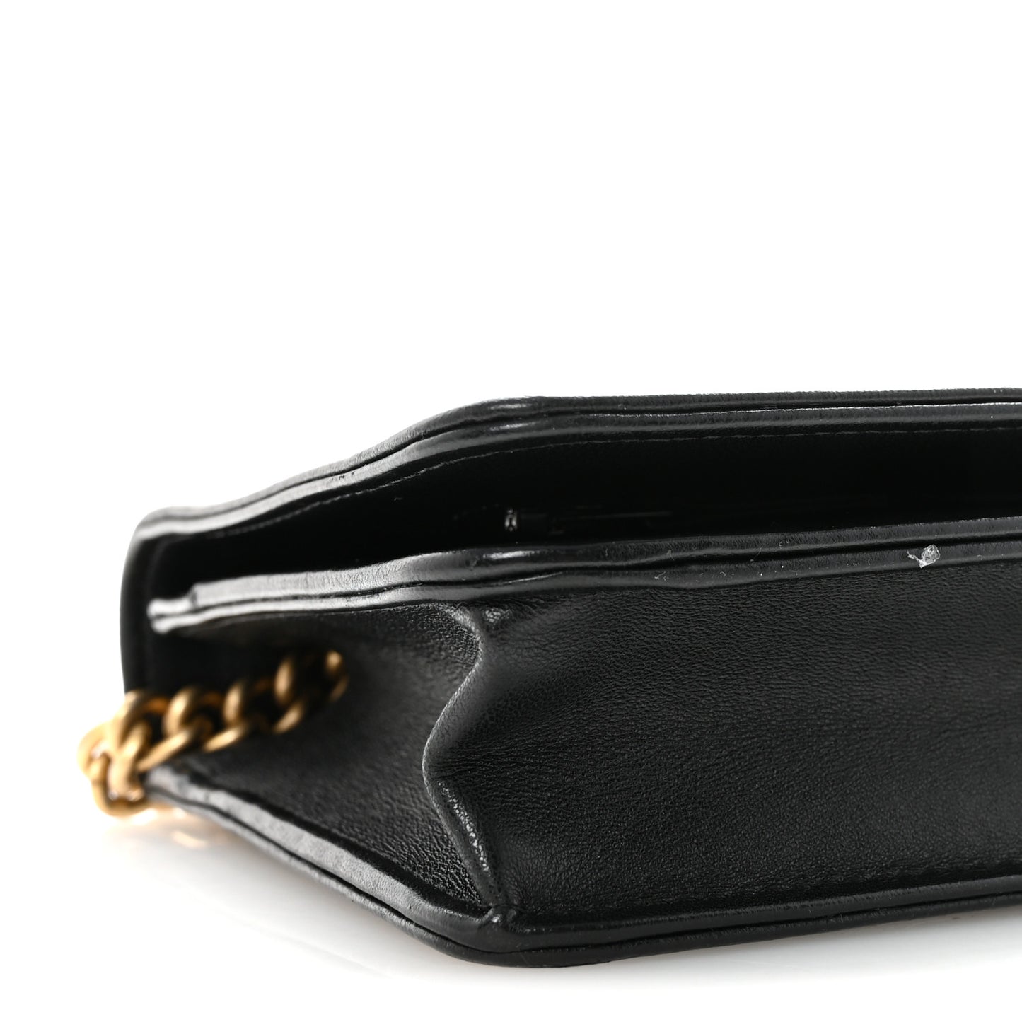 Lambskin Quilted Boy Wallet On Chain WOC Black