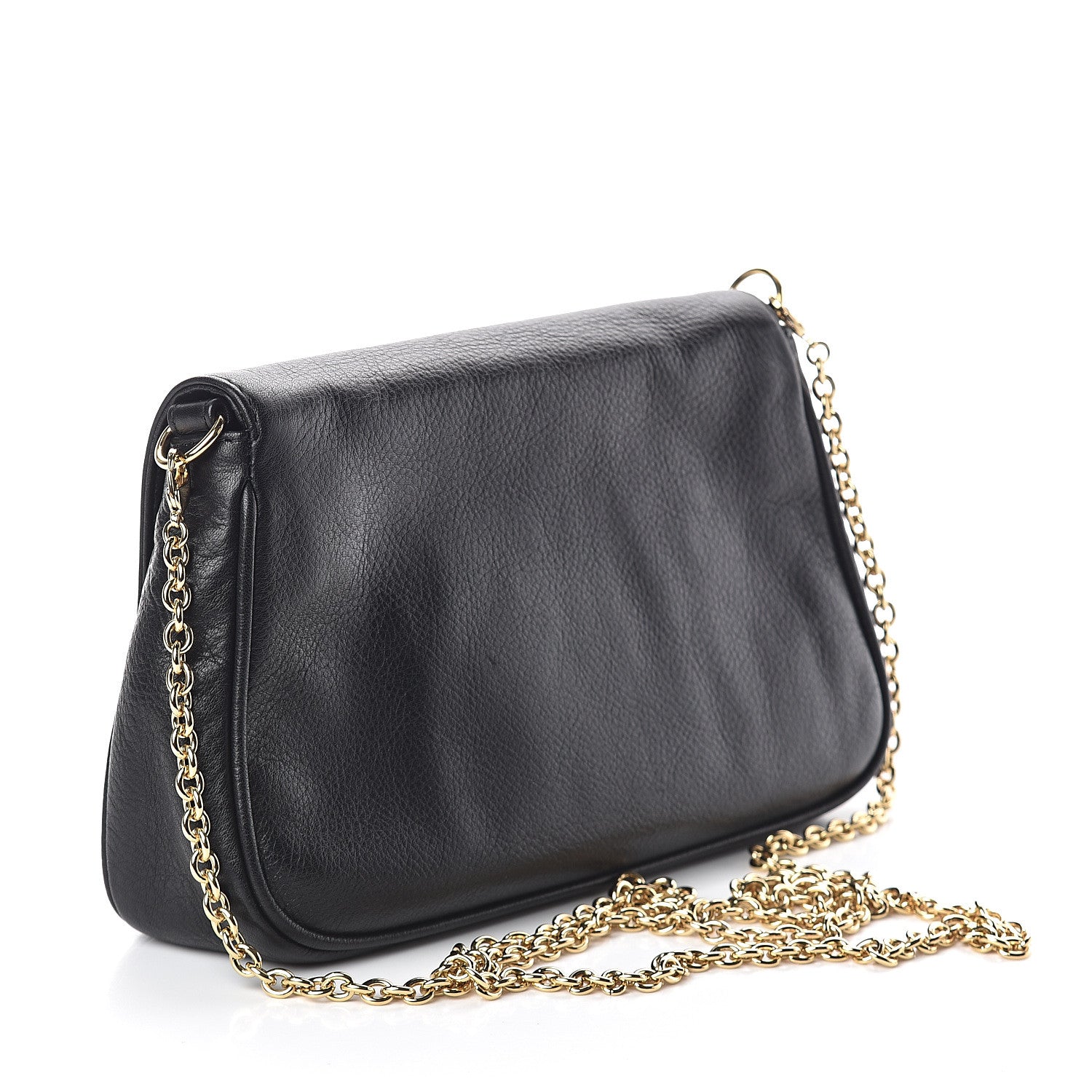 Fendi Vitello Flamingo Fendista Pouchette Crossbody Black 2 of 8