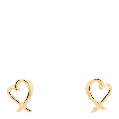 Tiffany 18K Yellow Gold Mini Paloma Picasso Loving Heart Earrings 1 of 4