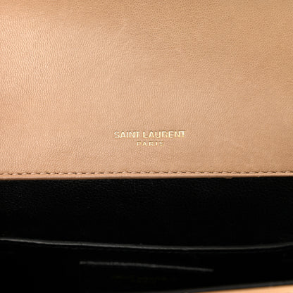Saint Laurent Lambskin Matelasse Chevron Monogram Small Sulpice Bag Sable Beige 6 of 13