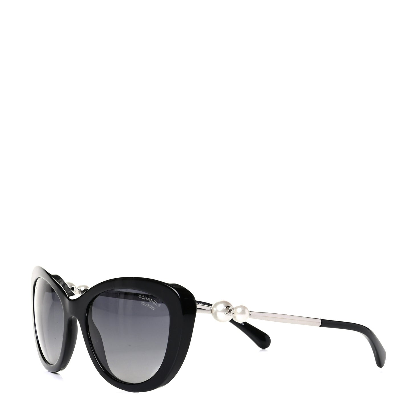 Polarized Cat Eye Pearl Sunglasses 5340-H Black