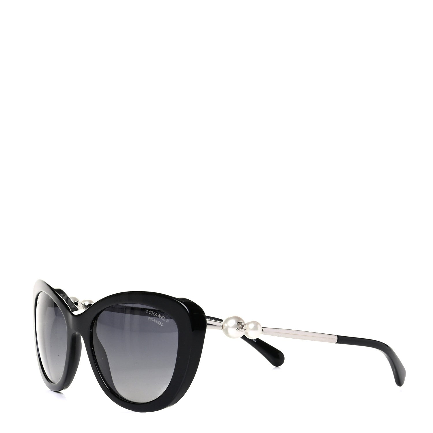 Chanel Polarized Cat Eye Pearl Sunglasses 5340-H Black 1 of 5