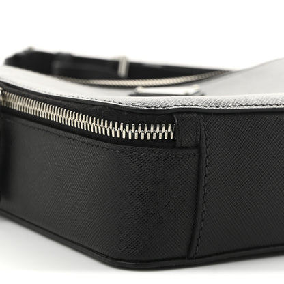 Prada Saffiano Travel Medium Brique Crossbody Bag Black 9 of 11