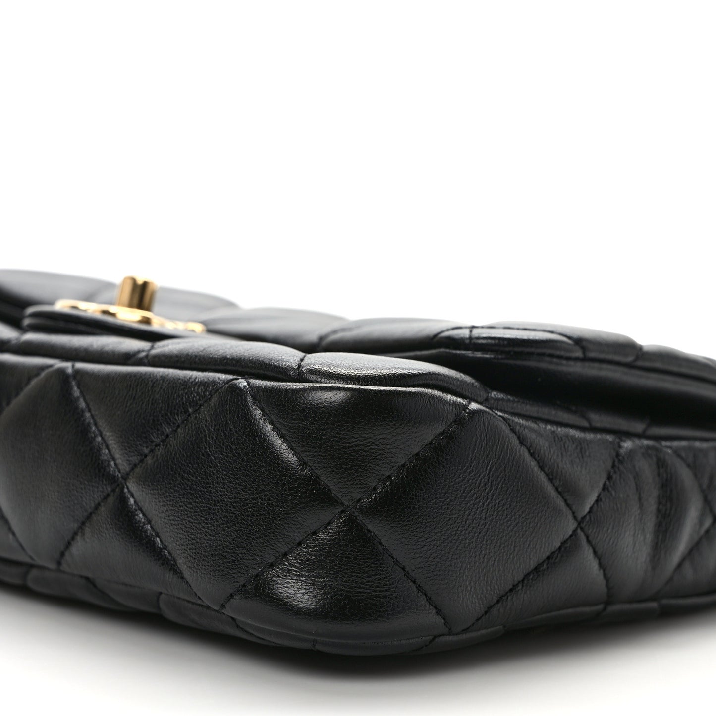 Lambskin Quilted Small Funky Town Flap Black