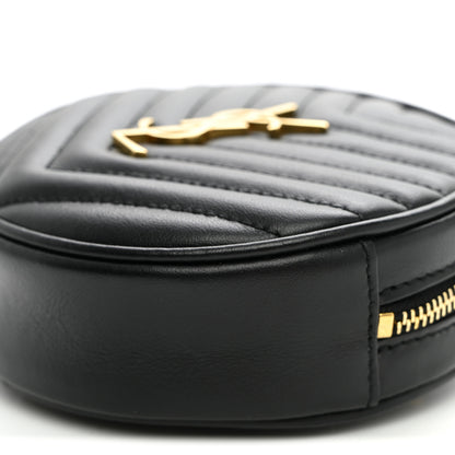 Saint Laurent Calfskin Matelasse Chevron Quilted Baby Round Vinyle Belt Bag Black 9 of 9