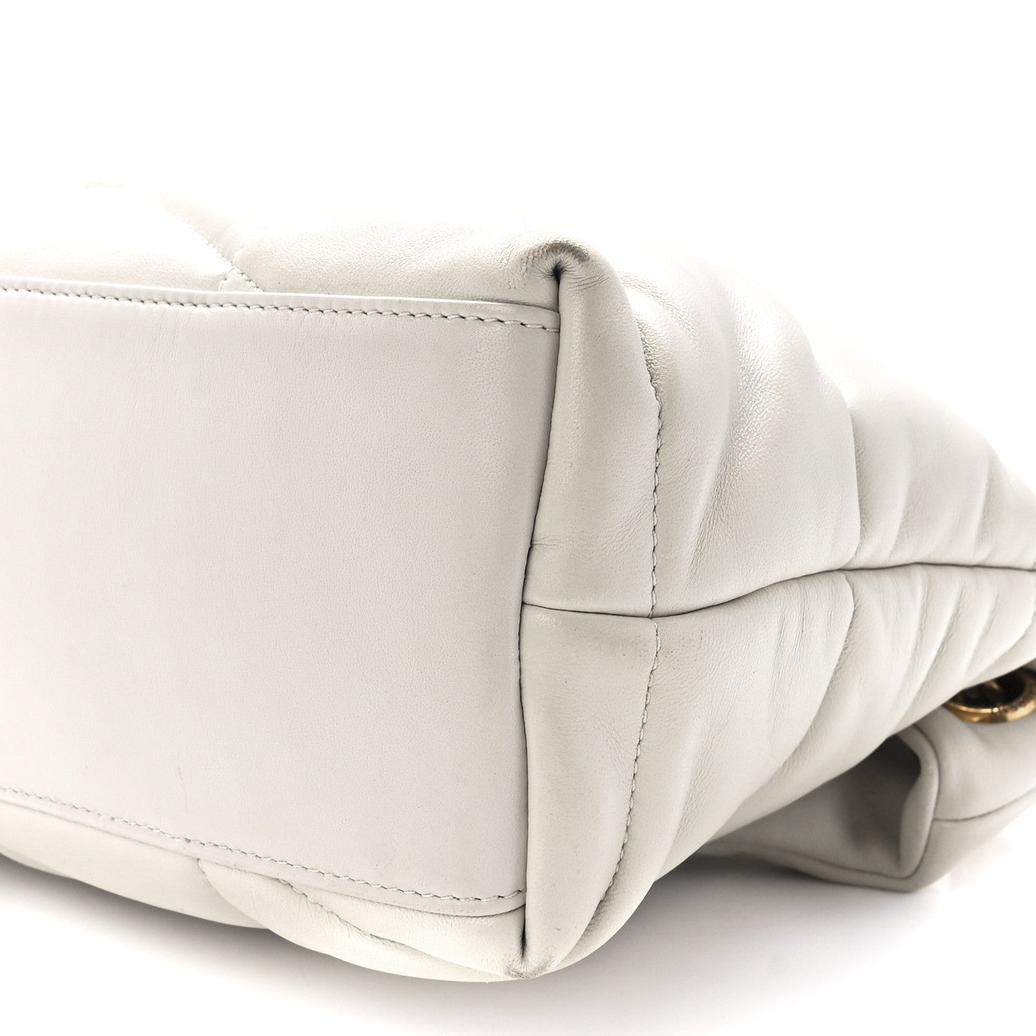 Saint Laurent Lambskin Quilted Small Loulou Puffer Monogram Chain Satchel Crema Soft 12 of 12