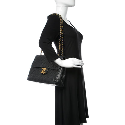Chanel Lambskin Quilted XL Jumbo Single Flap Black 3 of 11