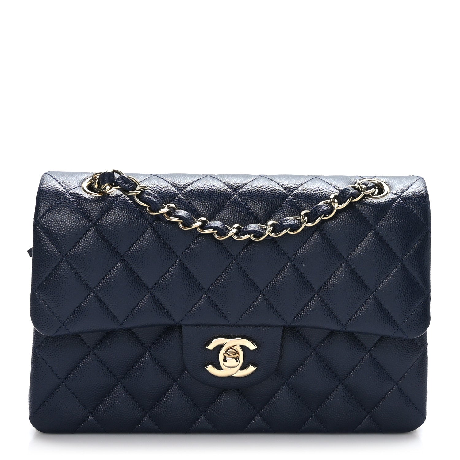 Chanel Caviar Quilted Small Double Flap Navy 1 of 9
