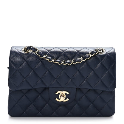 Chanel Caviar Quilted Small Double Flap Navy 1 of 9