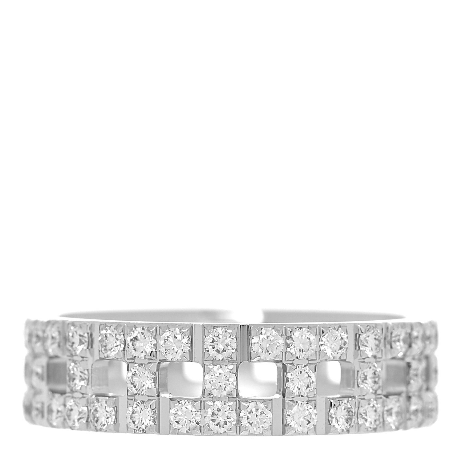 Tiffany 18K White Gold Diamond T True Wide Ring 56 7.5 3 of 4