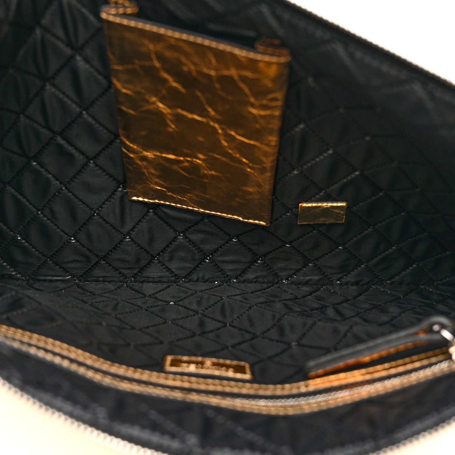 Chanel Metallic Lambskin Medium Je Ne Suis Pas En Solde Pouch Clutch Gold 5 of 7