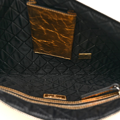 Chanel Metallic Lambskin Medium Je Ne Suis Pas En Solde Pouch Clutch Gold 5 of 7