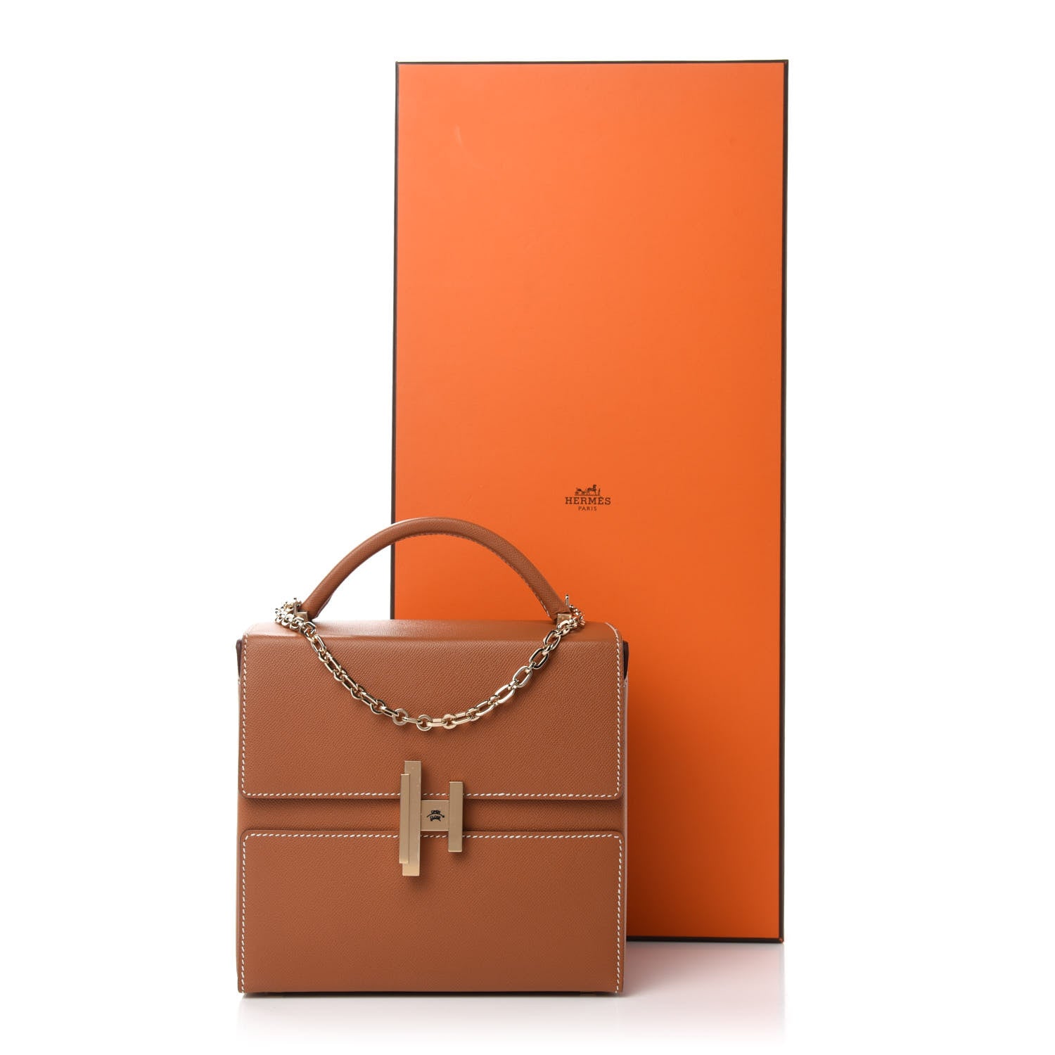 Hermes Epsom Cinhetic Boxy Top Handle Bag Gold 11 of 11
