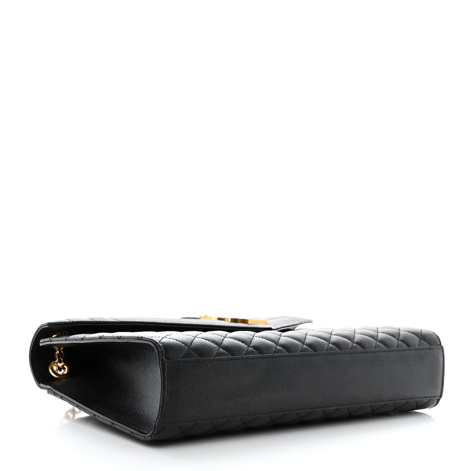 Saint Laurent Grain De Poudre Textured Mixed Matelasse Large Triquilt Monogram Satchel Black 4 of 10