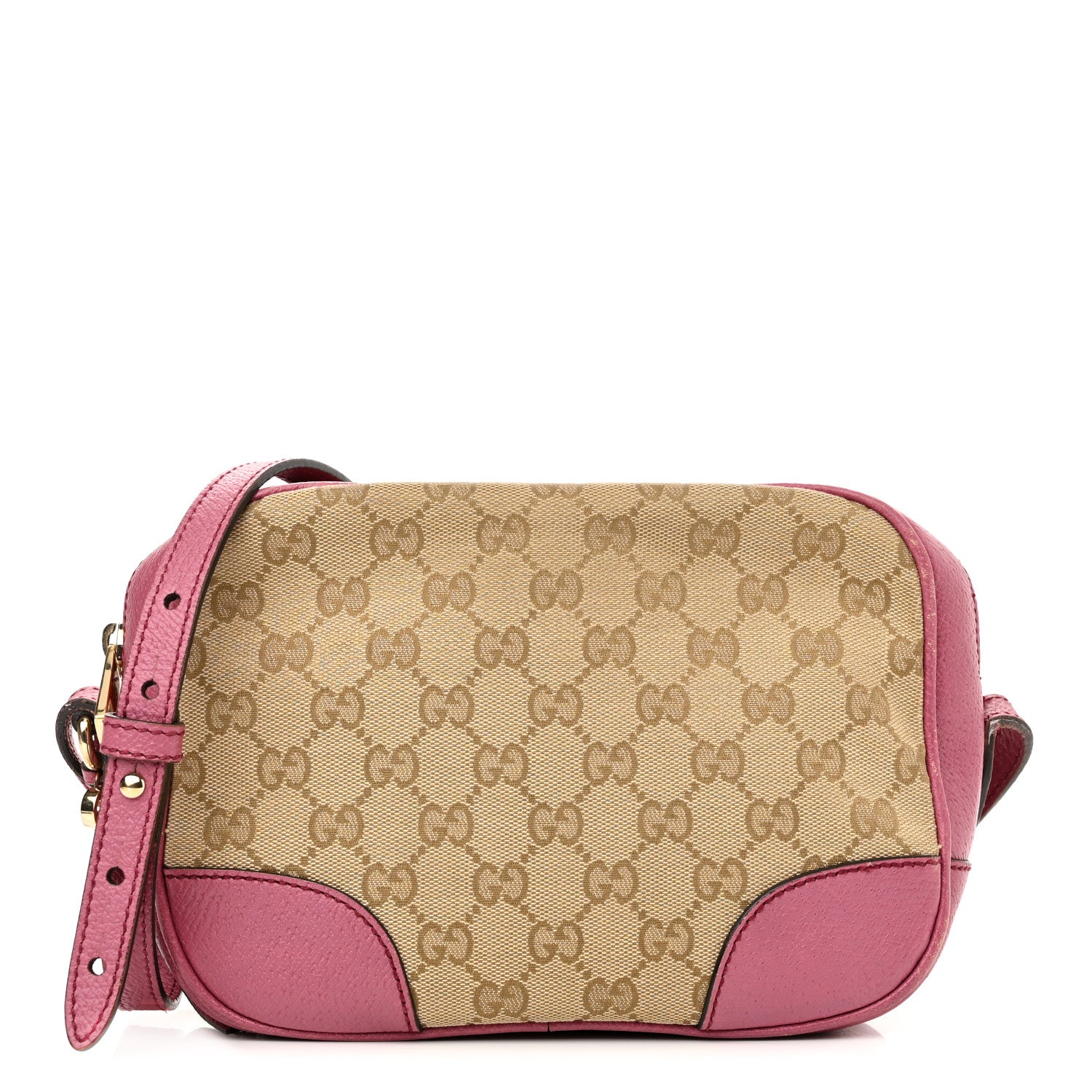 Gucci Monogram Textured Calfskin Mini Bree Messenger Bag Beige Ebony Peonia Flower 1 of 18