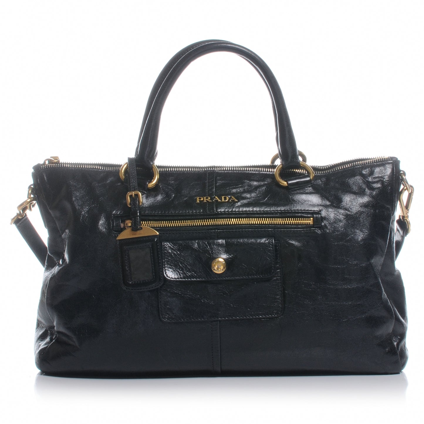 Vitello Shine Tote Nero Black