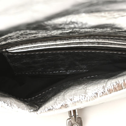 Mulberry Metallic Crinkled Nappa Pillow Quilted Tiny Softie Bag Silver 5 of 9