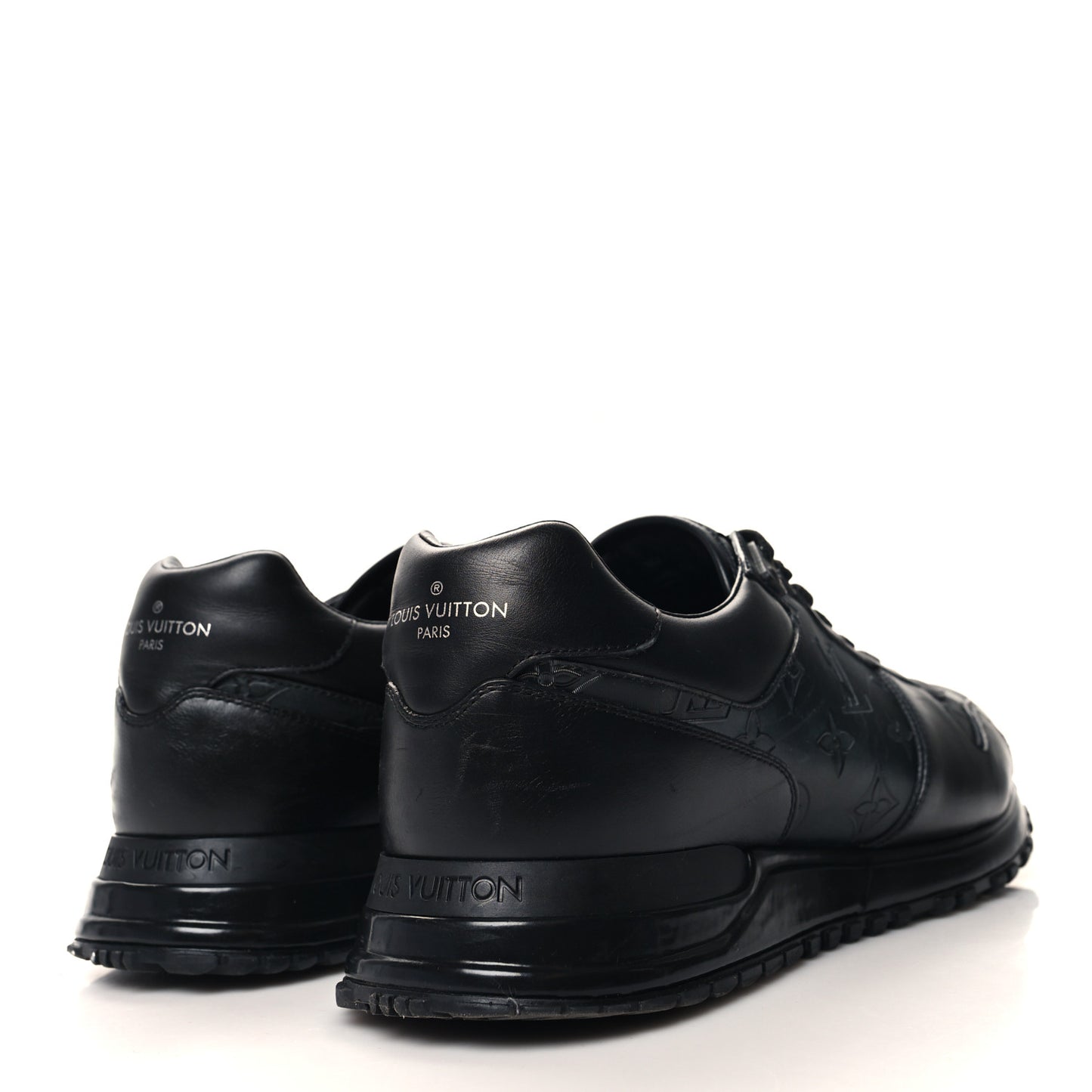 Iridescent Textile Monogram Calfskin Mens Run Away Sneakers 10 Black