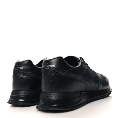 Louis Vuitton Iridescent Textile Monogram Calfskin Mens Run Away Sneakers 10 Black 4 of 9