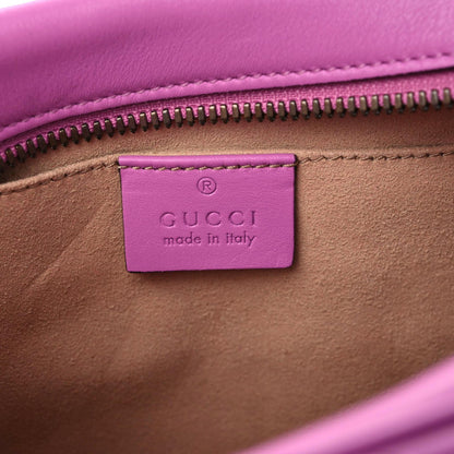 Gucci Calfskin Matelasse Small GG Marmont Chain Shoulder Bag Candy Mousse 9 of 11