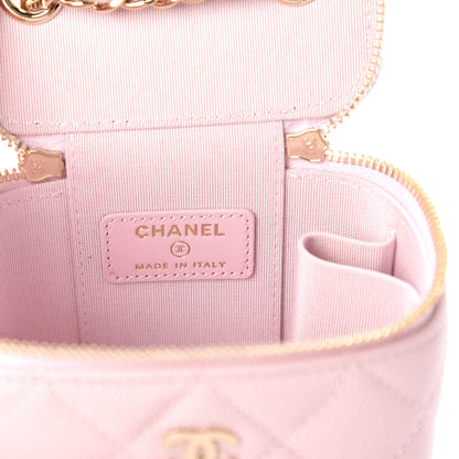 Chanel Caviar Quilted Mini Vanity Case With Chain Light Pink 8 of 11