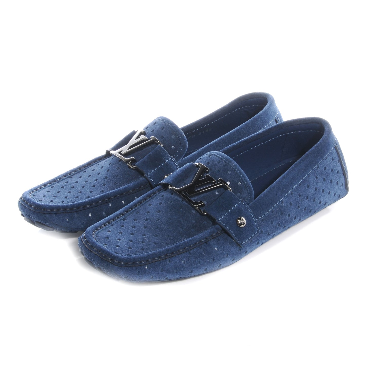 Perforated Suede Monte Carlo Mens Loafers Marine 6.5