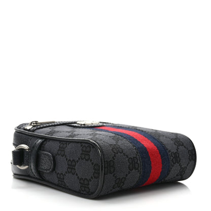 Gucci X Balenciaga BB Monogram Web Mini Ophidia Messenger Black 4 of 9