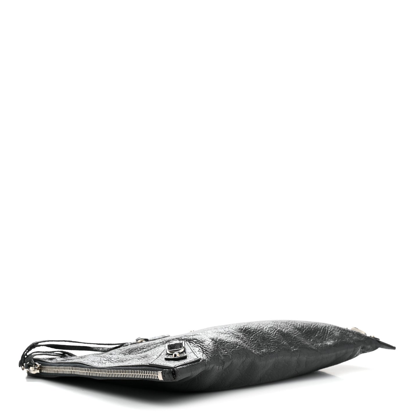 Agneau Classic Hardware Small Pouch Gris Fossile