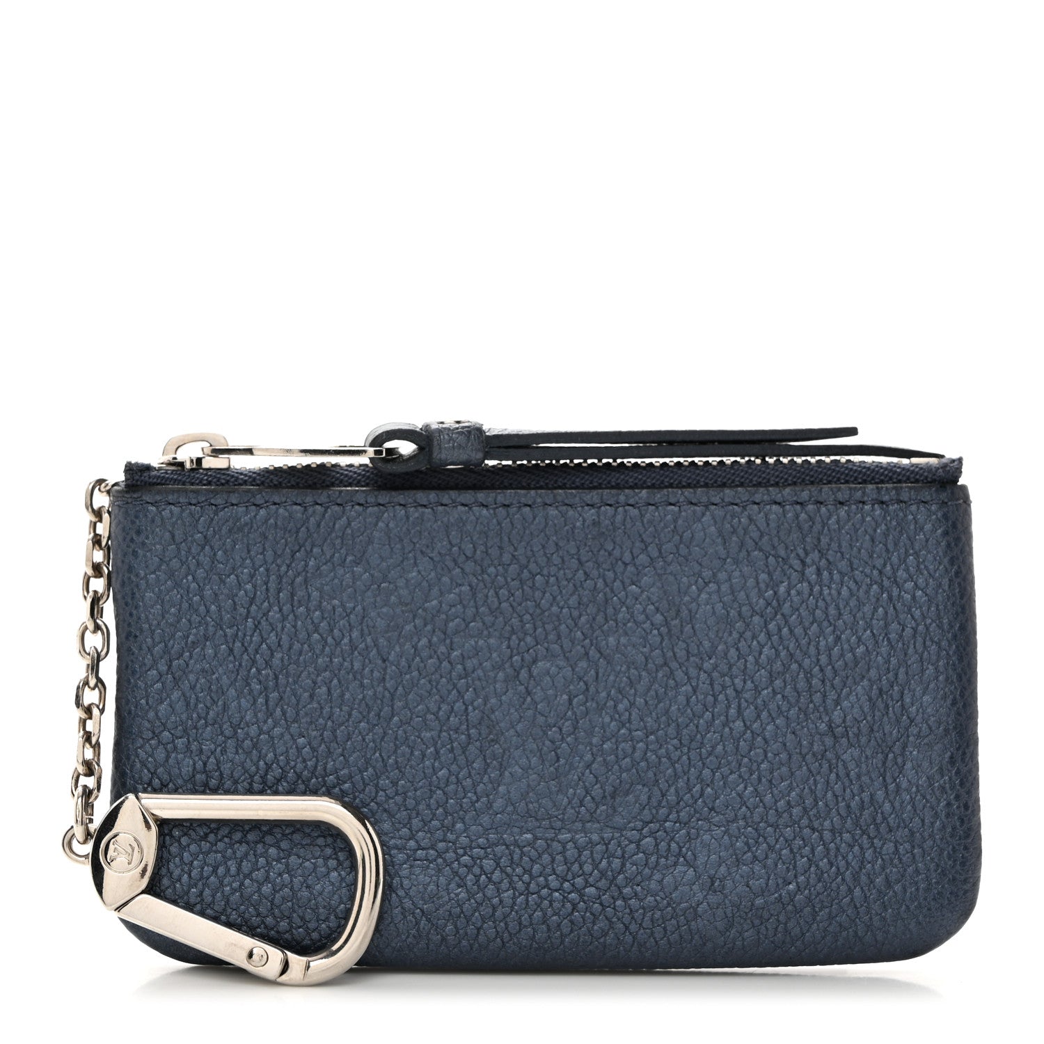 Louis Vuitton LOUIS VUITTON Metallic Empreinte Monogram Giant Key Pouch Navy Nacre 1 of 7