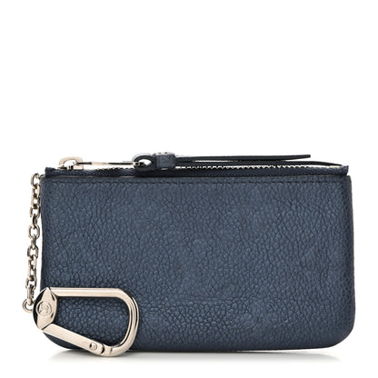 Louis Vuitton LOUIS VUITTON Metallic Empreinte Monogram Giant Key Pouch Navy Nacre 1 of 7