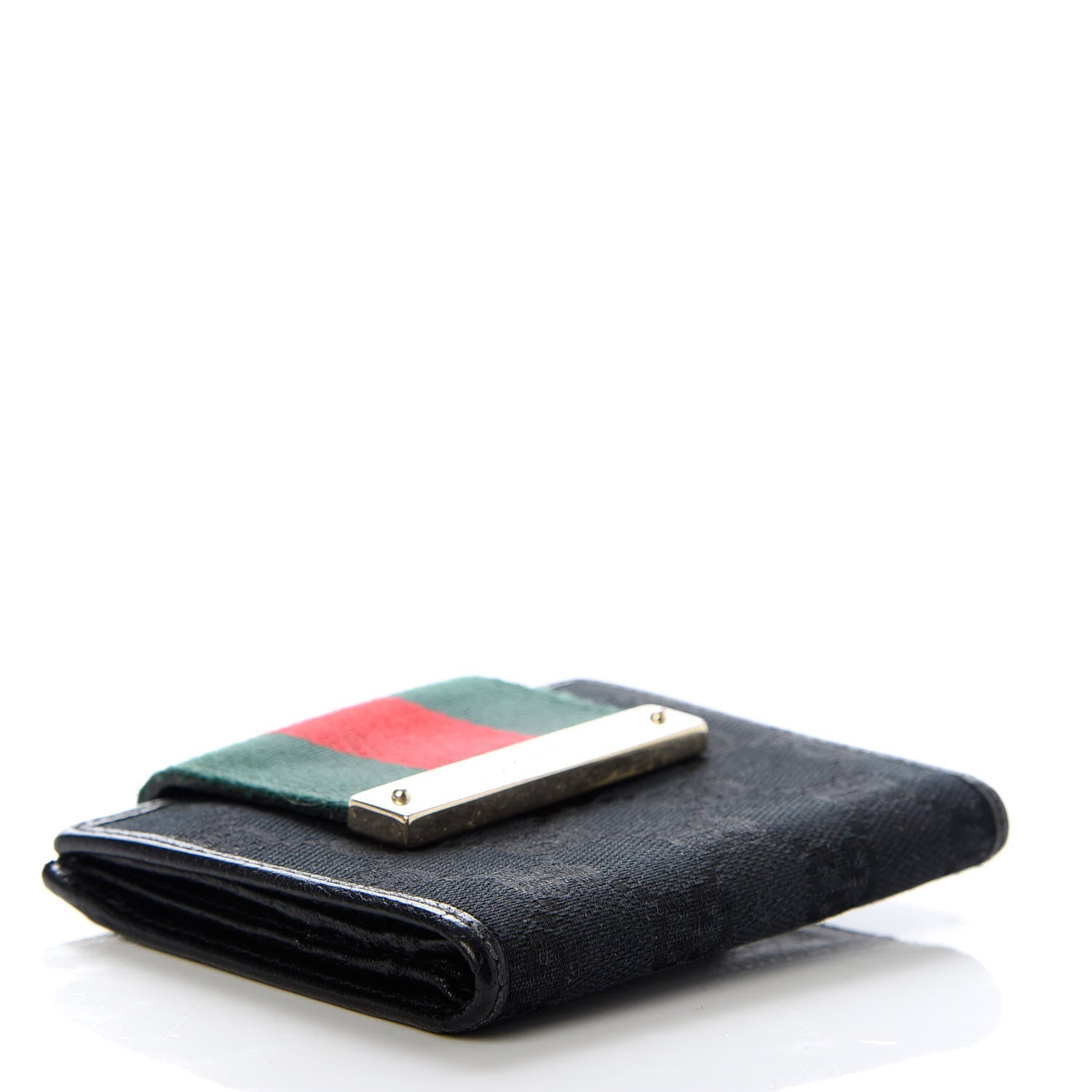 Gucci Monogram Web French Flap Wallet Black 4 of 7