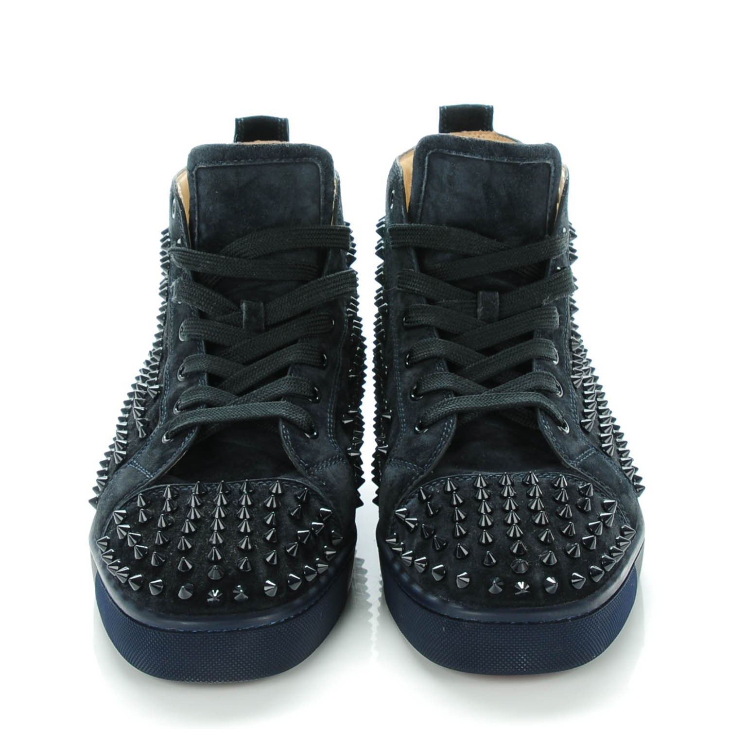 Christian Louboutin Mens Suede Louis Spikes Flat Sneakers 45 Nuit 2 of 8