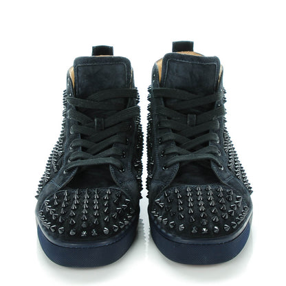 Christian Louboutin Mens Suede Louis Spikes Flat Sneakers 45 Nuit 2 of 8
