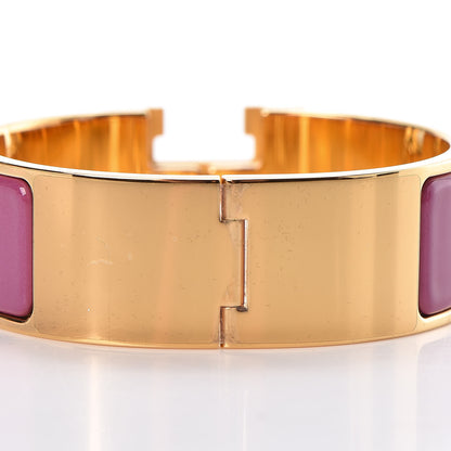 Hermes Enamel Wide Clic Clac H Bracelet PM Rose Azalee 4 of 6