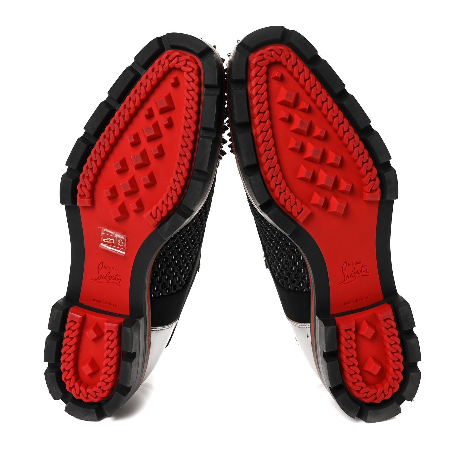 Christian Louboutin Calfskin Neoprene Lurex Studded Mens Luis Cap Toe Derby Oxfords 41 Black Silver 5 of 7