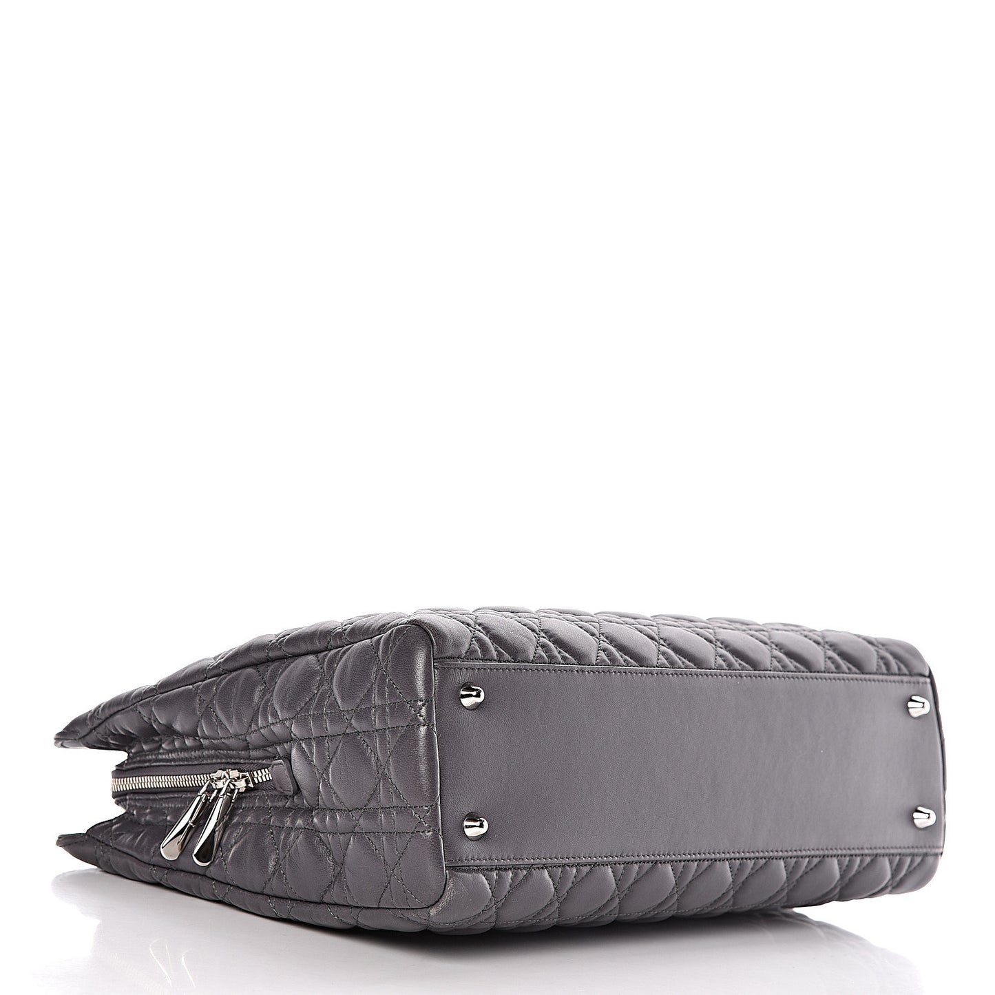 Lambskin Cannage Large Dior Soft Shopping Tote Grey