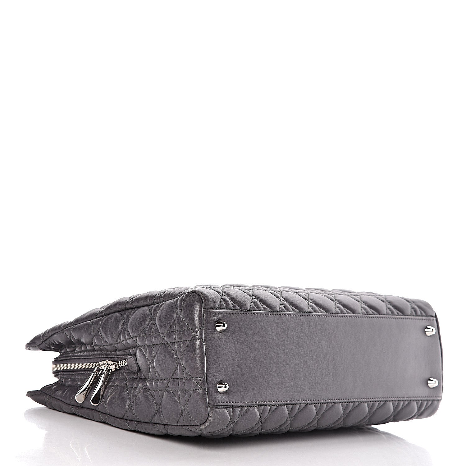 Christian Dior Lambskin Cannage Large Dior Soft Shopping Tote Grey 4 of 15