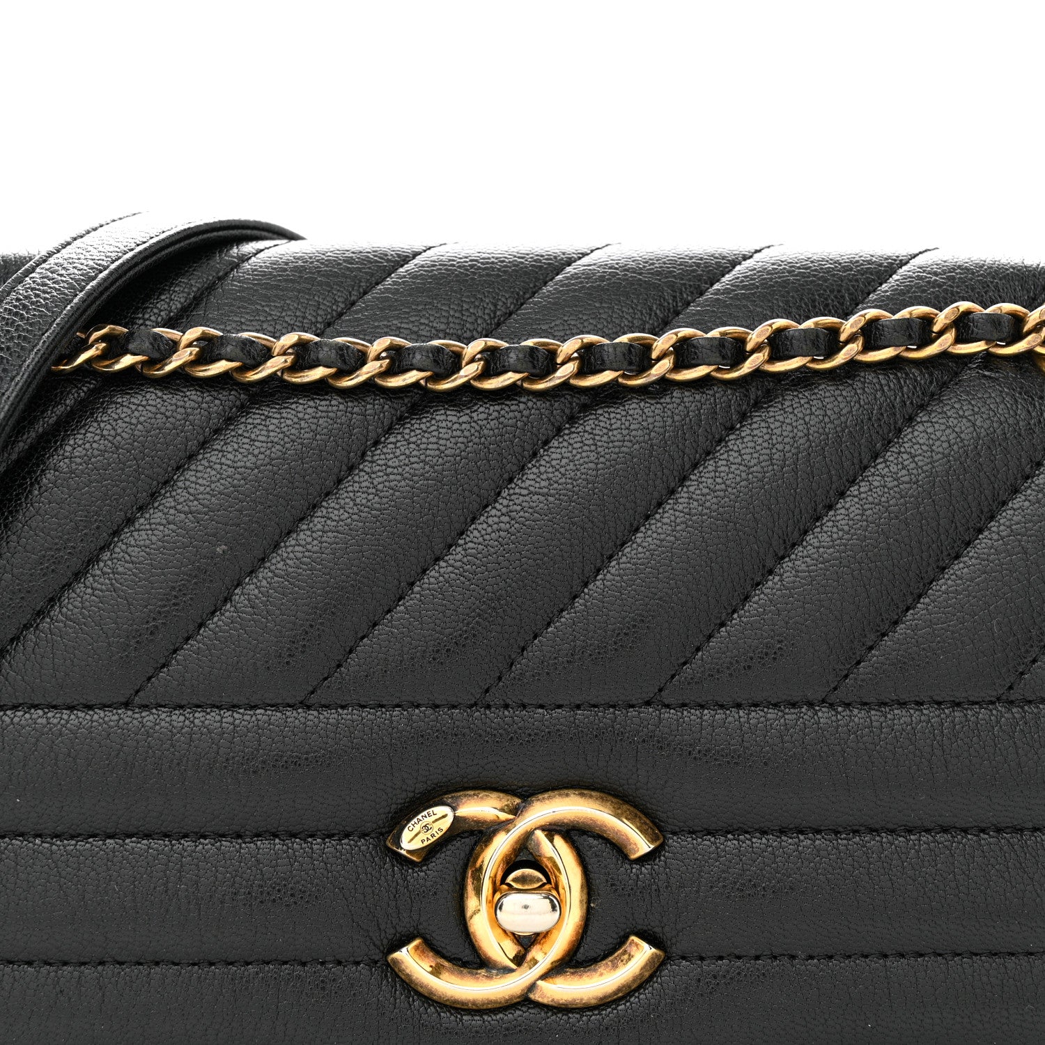 Chanel Shiny Goatskin Diagonal Quilted Small Flap Black 8 of 14