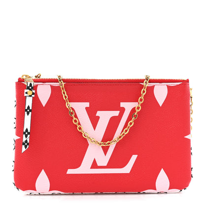 Louis Vuitton Monogram Giant Double Zip Pochette Rouge 1 of 13