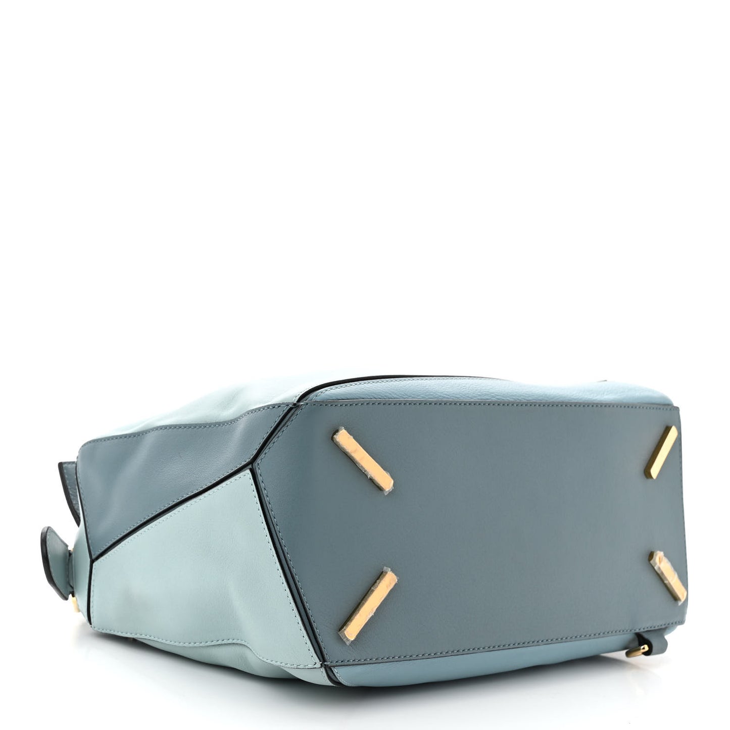 Calfskin Medium Puzzle Bag Aqua Light Blue Stone Blue
