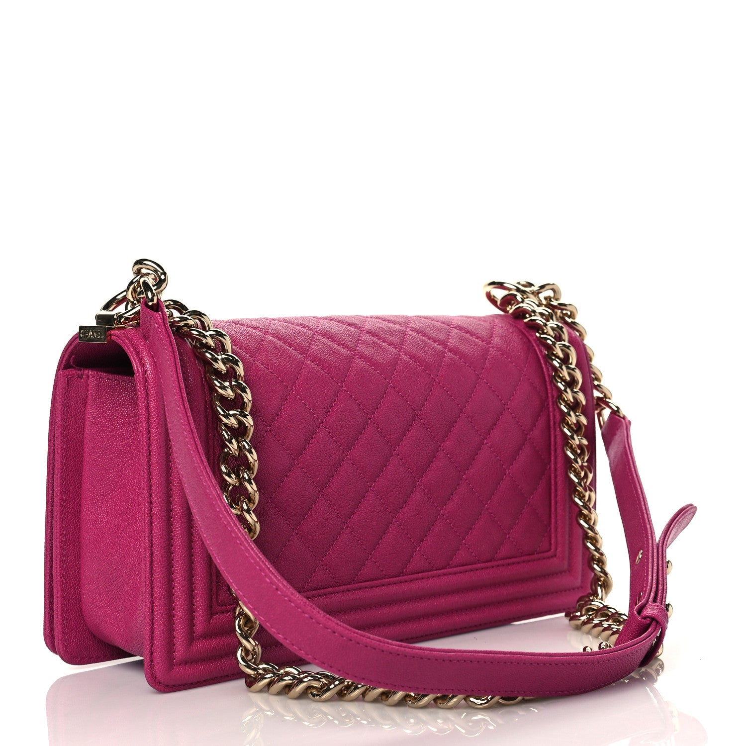 Chanel Caviar Quilted Medium Boy Flap Fuchsia 3 of 11